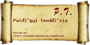 Palágyi Teodózia névjegykártya